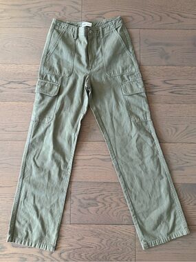 Zara High Rise Straight Leg Cargo Pants